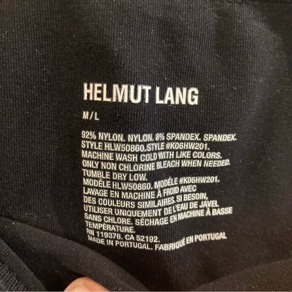 HELMUT LANG Sz M/L  Seamless Rise Ribbed Comfort Waistband Jersey Knit Leggings - Picture 6 of 9